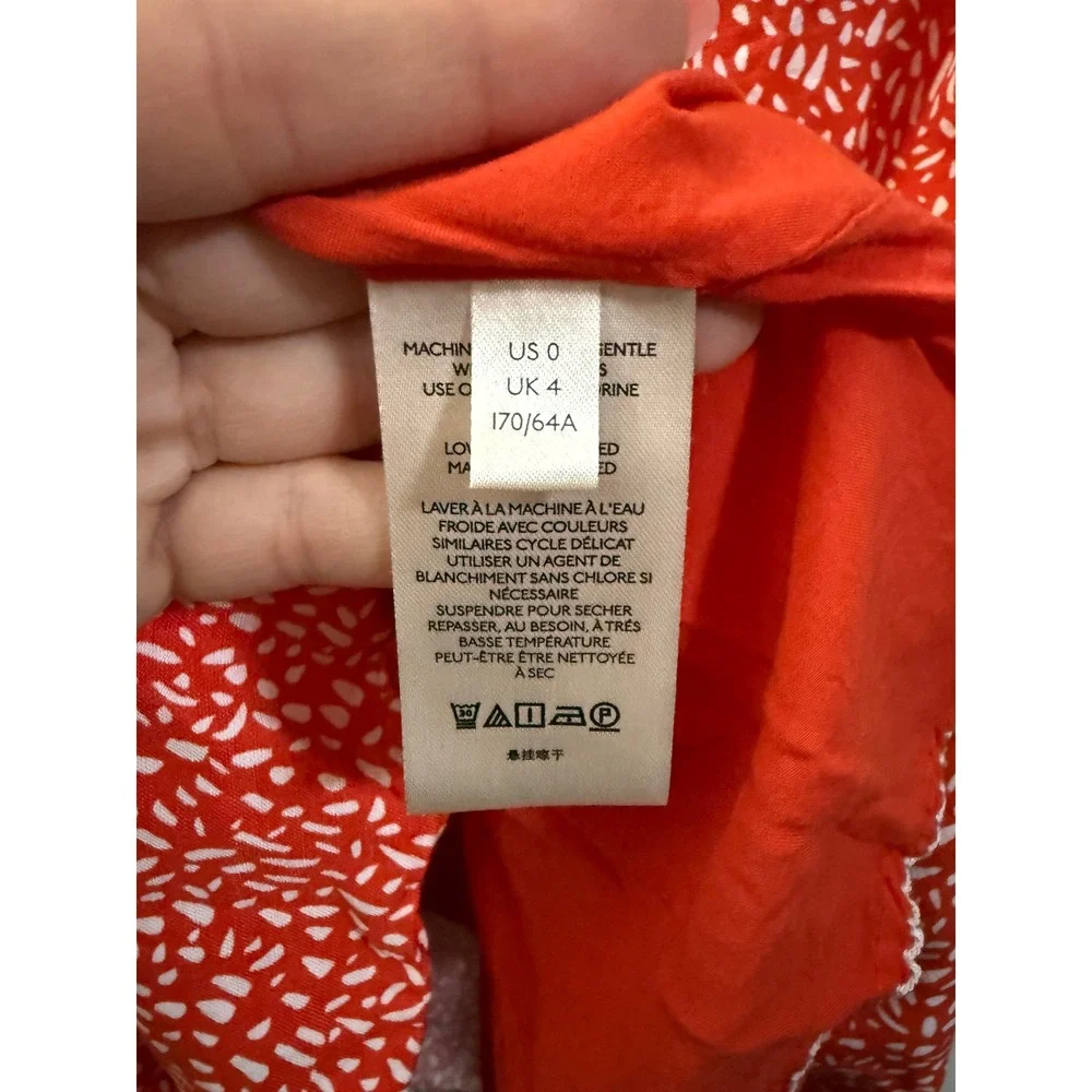 Anthropologie Moglea Dappled A-Line Red & White Micro Dot Maxi Skirt Women's - 0